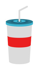 juice in a plastic cup flat icon. Element of beach holidays colored icon for mobile concept and web apps. Detailed juice in a plastic cup flat icon can be used for web and mobile