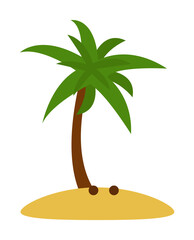 coconut tree flat icon. Element of beach holidays colored icon for mobile concept and web apps. Detailed coconut tree flat icon can be used for web and mobile. Premium icon