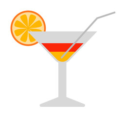 tropical cocktail flat icon. Element of beach holidays colored icon for mobile concept and web apps. Detailed tropical cocktail flat icon can be used for web and mobile