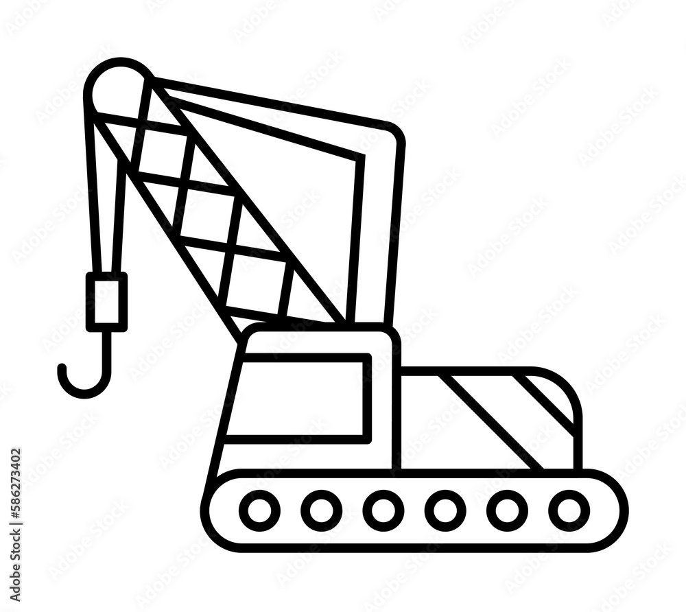 Poster crane icon. simple line, outline elements of construction tool icons for ui and ux, website or mobil