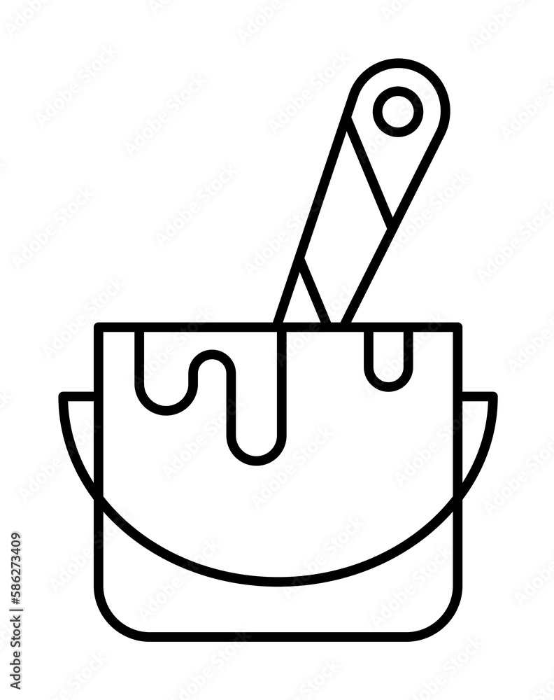 Poster paint icon. simple line, outline elements of construction tool icons for ui and ux, website or mobil