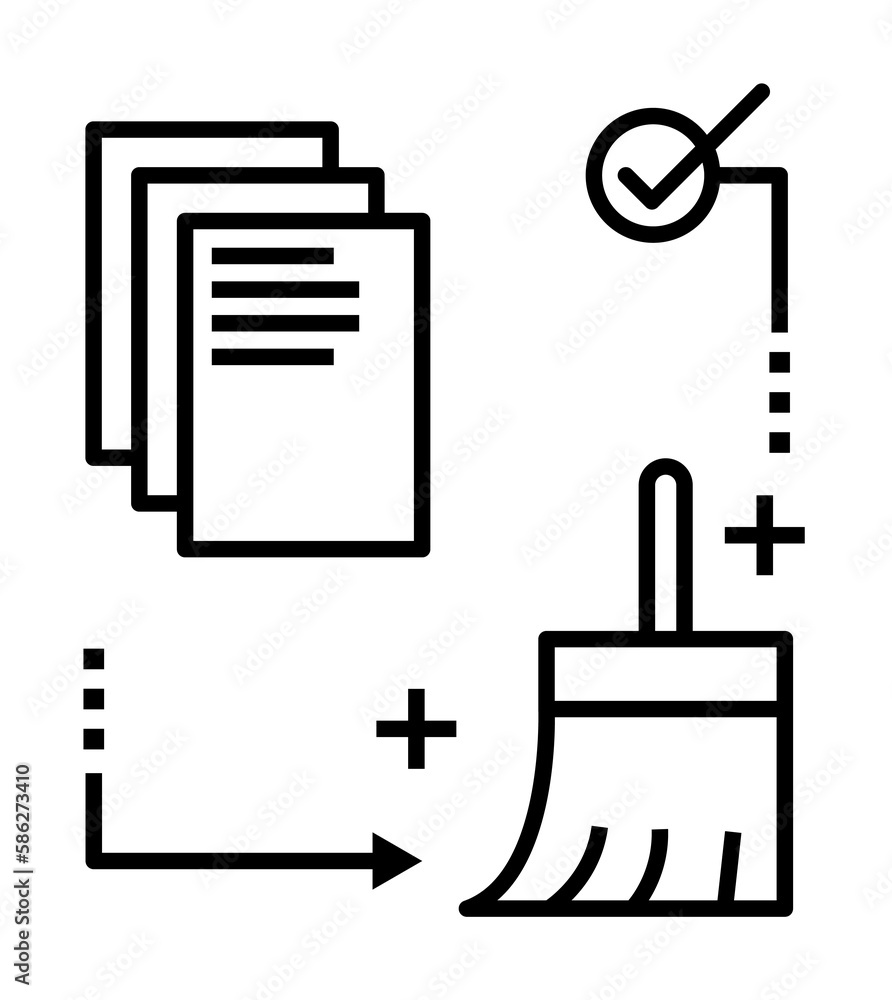 Aufkleber data analysis, clean, document icon. element of data analysis icon for mobile concept and web apps. 