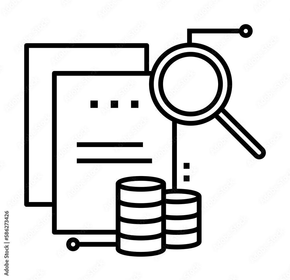 Aufkleber data analysis, magnifier, database icon. element of data analysis icon for mobile concept and web ap