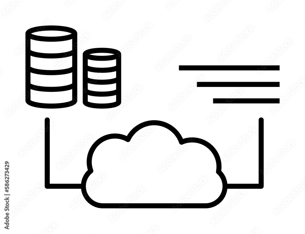 Aufkleber cloud, data base, analysis icon. element of data analysis icon for mobile concept and web apps. deta