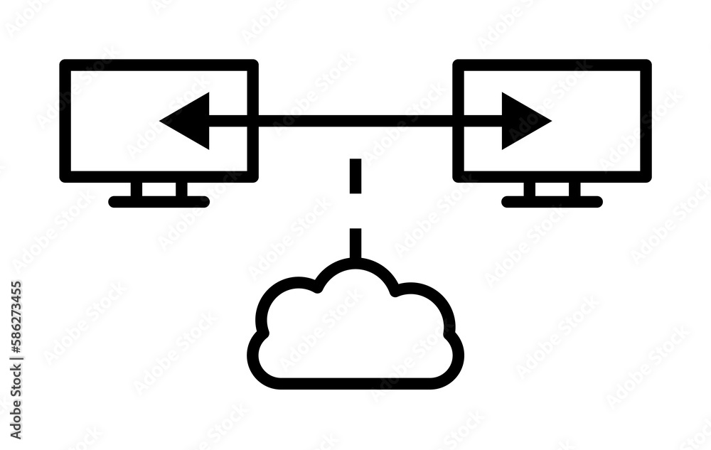 Poster monitor, arrow, cloud, network icon. element of data analysis icon for mobile concept and web apps. 