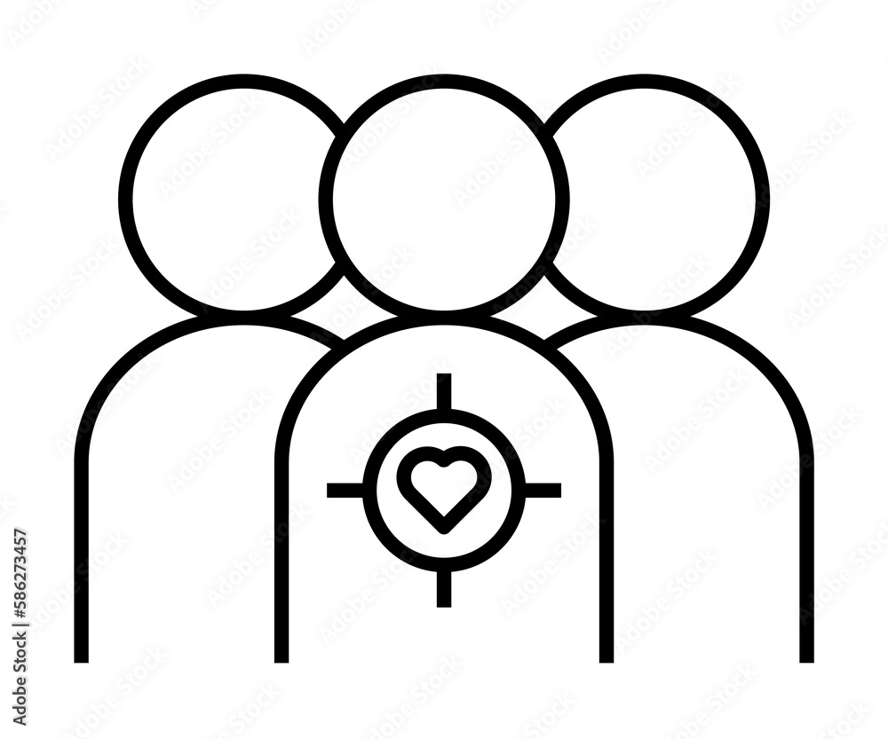 Poster user, target, heart icon. element of data analysis icon for mobile concept and web apps. detailed us
