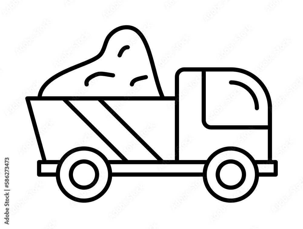 Poster truck icon. simple line, outline elements of construction tool icons for ui and ux, website or mobil
