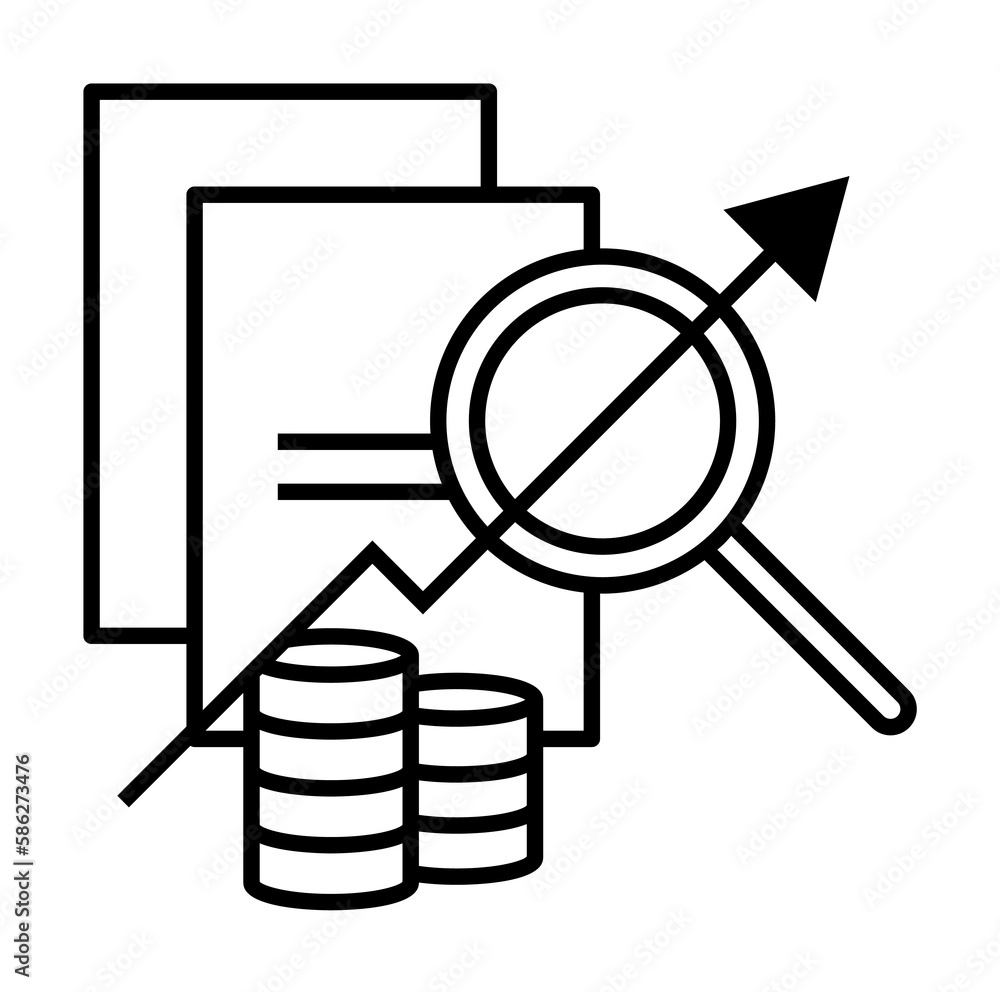 Poster document, data analysis, database, search icon. element of data analysis icon for mobile concept and