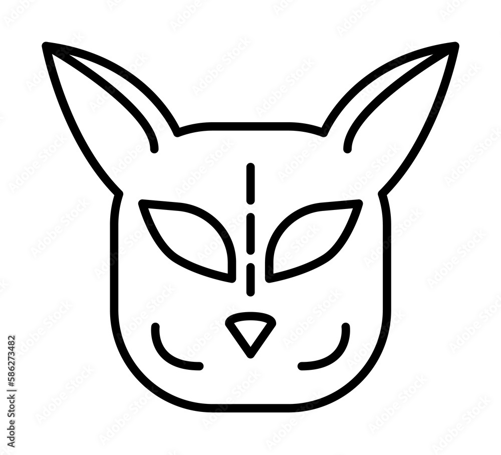 Poster day of the dead, cat icon. element of day the dead in mexico line icon. thin line icon for website d