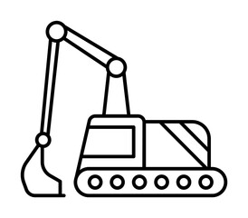 Excavator icon. Simple line, outline elements of construction tool icons for ui and ux, website or mobile application