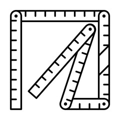 Ruler icon. Simple line, outline elements of construction tool icons for ui and ux, website or mobile application