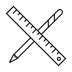 Ruler, pencil icon. Simple line, outline elements of construction tool icons for ui and ux, website or mobile application