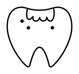 caries, disease, medical icon. Element of disease icon. Thin line icon for website design and development, app development. Premium icon