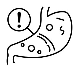stomach, disease, medical icon. Element of disease icon. Thin line icon for website design and development, app development. Premium icon