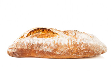 Freshly baked bread isolated on white background