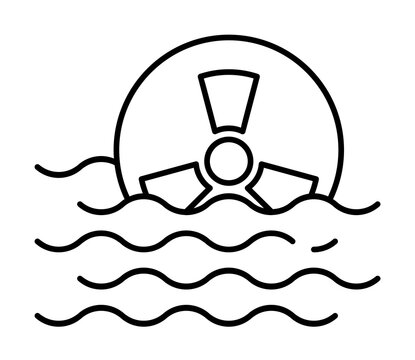 recommend clip art: Radiation sign, sea icon. Simple line, outline ecology icons for ui and ux, website or mobile application