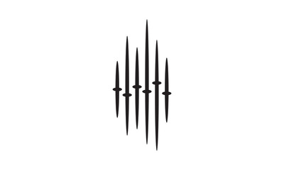 audio wave logo design. vertical line music sound simple vector illustration
