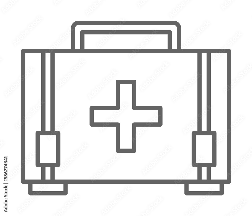 Poster emergencies, first aid kit icon. element of emergencies icon. thin line icon for website design and 