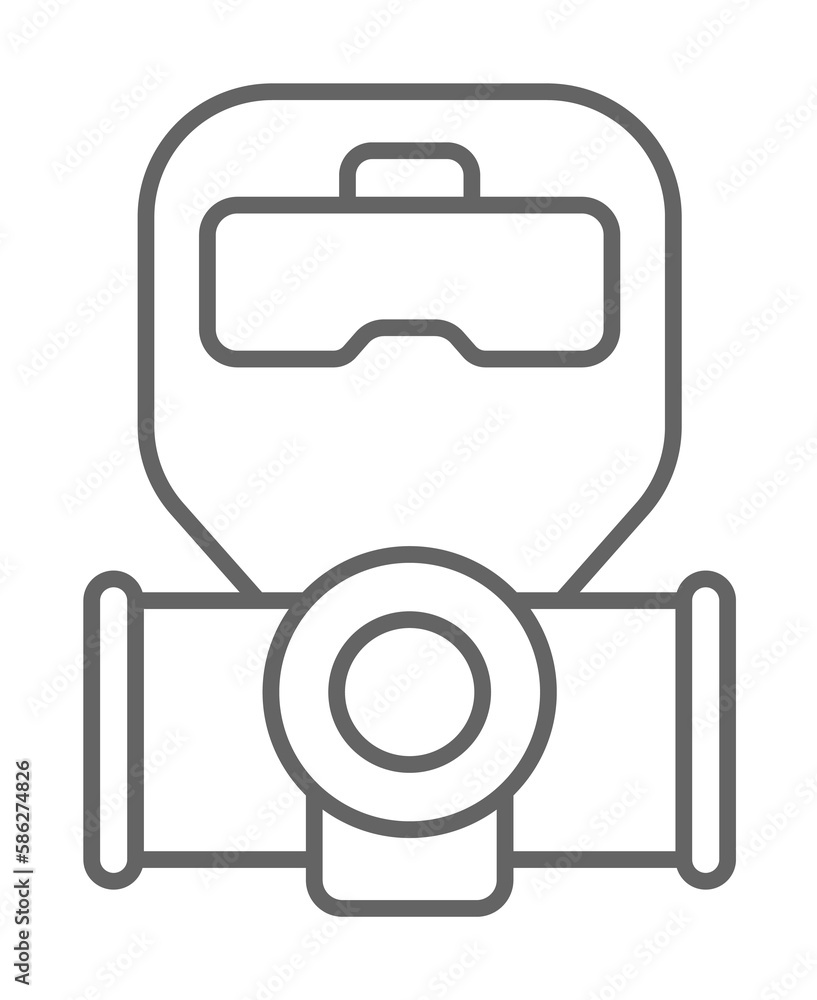 Poster emergencies, gas mask icon. element of emergencies icon. thin line icon for website design and devel