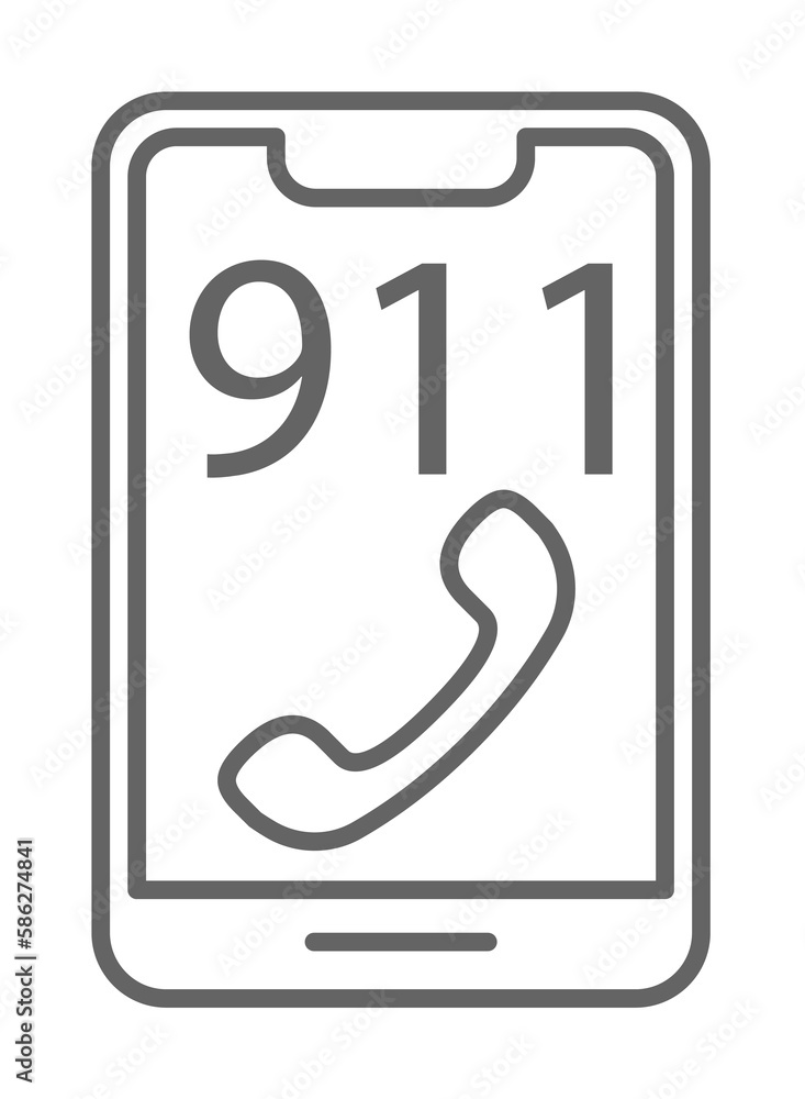 Poster emergencies, 911 icon. element of emergencies icon. thin line icon for website design and developmen