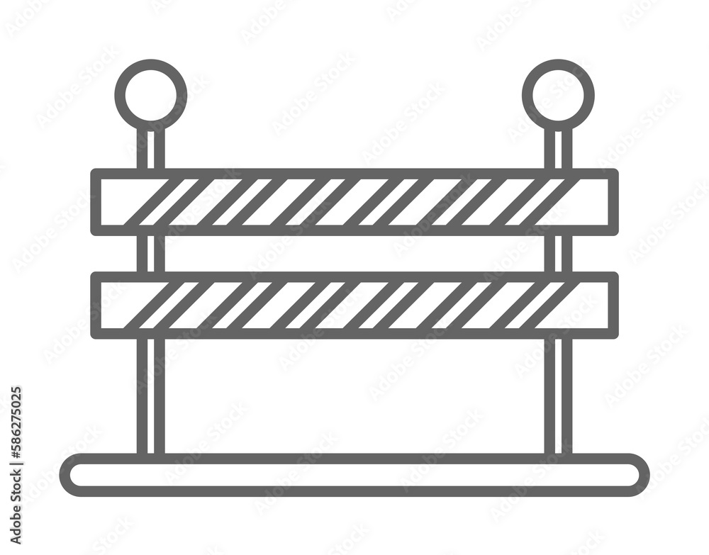 Poster emergencies, road block icon. element of emergencies icon. thin line icon for website design and dev