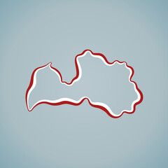 Latvia - Outline Map