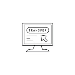 Online transfer, monitor, finance icon. Simple line, outline vector elements of business and finance icons for website or mobile application
