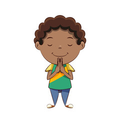 Boy praying, standing, child, giving thanks