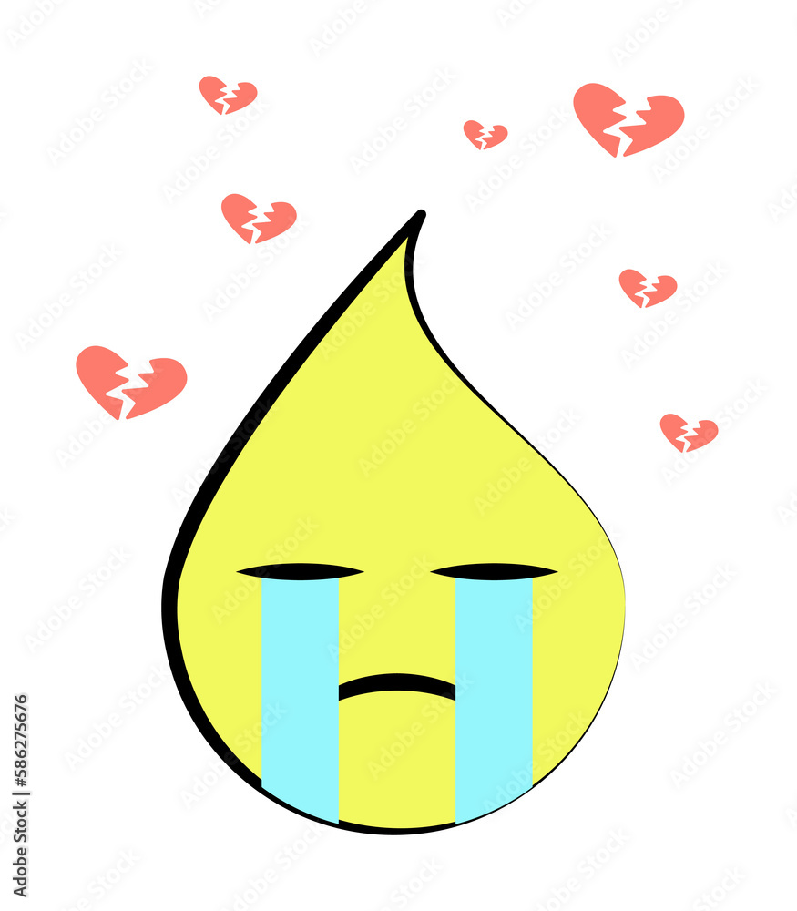 Poster emoji crying icon. element of colored emoji icon for mobile concept and web apps. cartoon emoji cryi