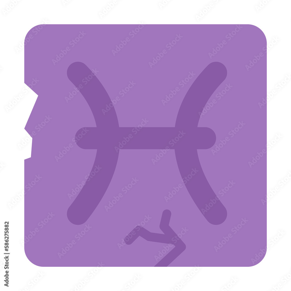 Poster zodiac pisces icon. simple color elements of esoteric icons for ui and ux, website or mobile applica