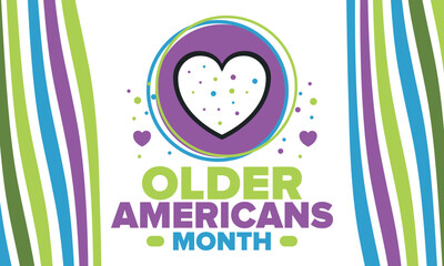 Older Americans Month. Celebrated in May in the United States. National Month of observance for Older Americans. Poster, card, banner and background. Vector illustration
