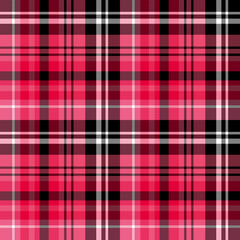 Seamless pattern in unusual bright pink, black and white colors for plaid, fabric, textile, clothes, tablecloth and other things. Vector image.