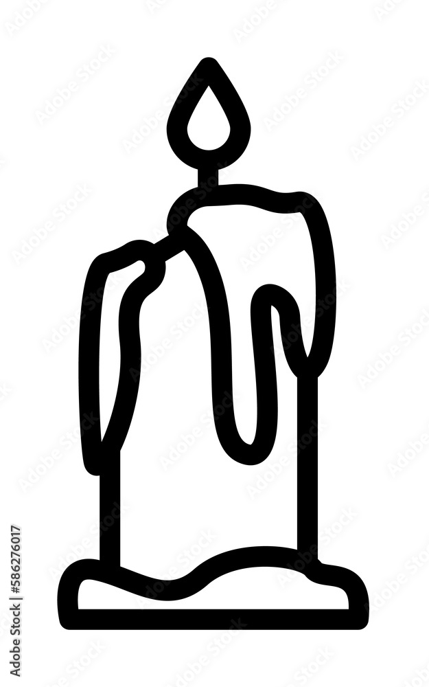 Poster candle fire icon. simple line, outline elements of esoteric icons for ui and ux, website or mobile a