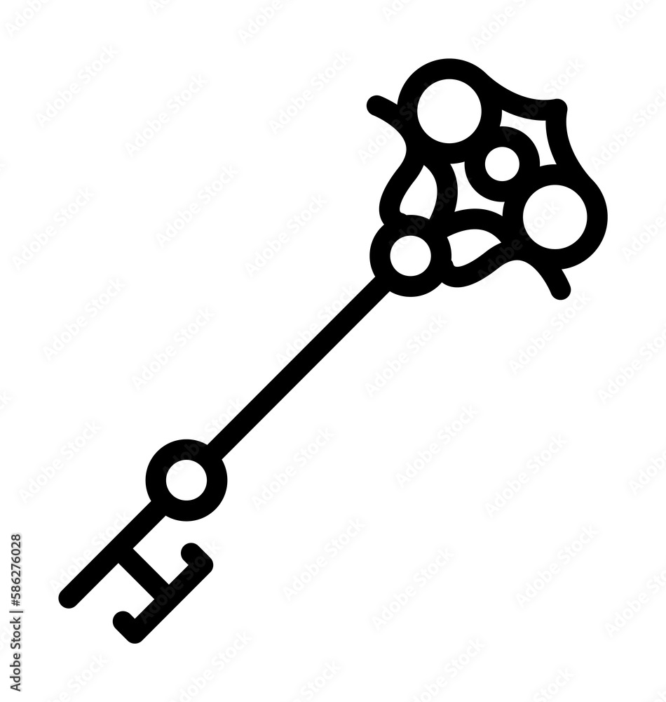 Poster key esoteric icon. simple line, outline elements of esoteric icons for ui and ux, website or mobile 
