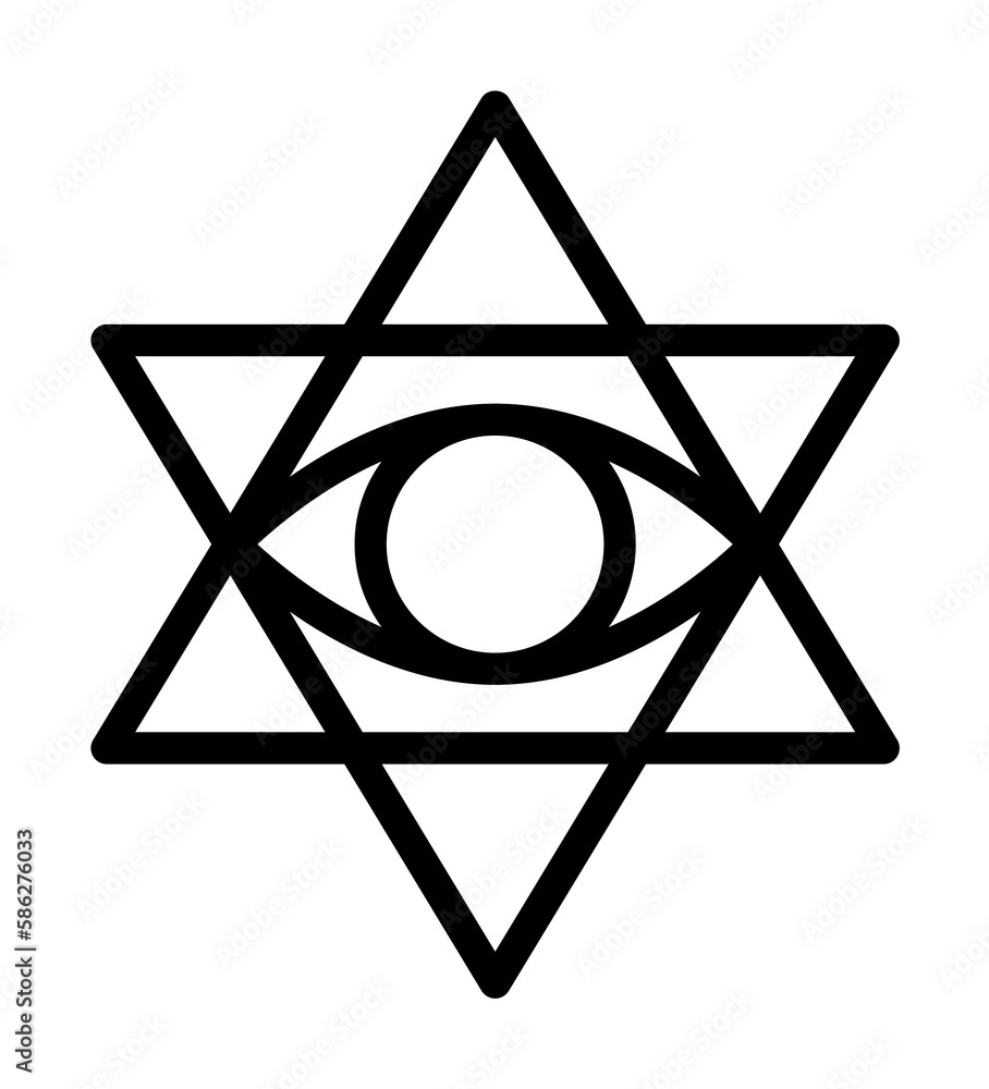 Poster eye star icon. simple line, outline elements of esoteric icons for ui and ux, website or mobile appl