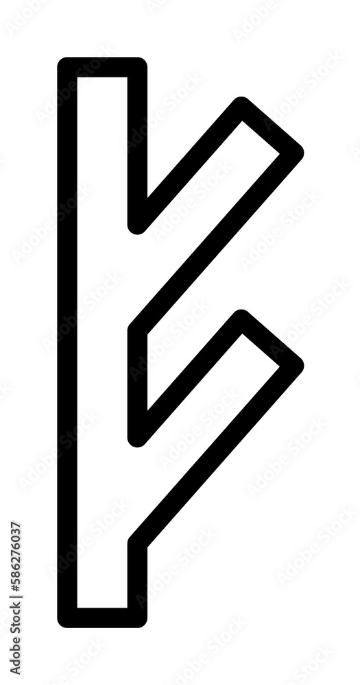 Poster rune symbol icon. simple line, outline elements of esoteric icons for ui and ux, website or mobile a
