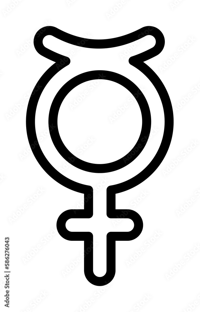 Poster mercury symbol icon. simple line, outline elements of esoteric icons for ui and ux, website or mobil
