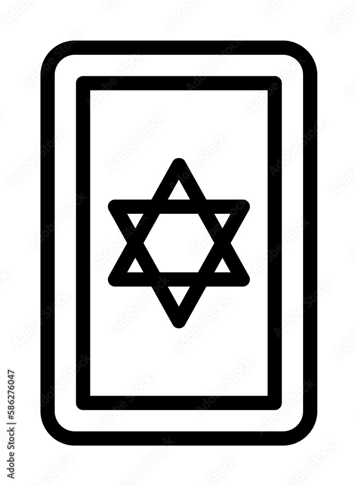 Poster tarot card icon. simple line, outline elements of esoteric icons for ui and ux, website or mobile ap