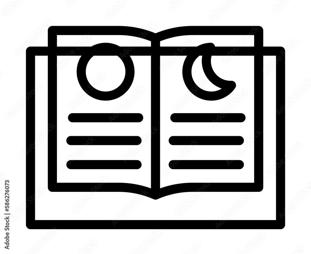 Poster book astrology icon. simple line, outline elements of esoteric icons for ui and ux, website or mobil