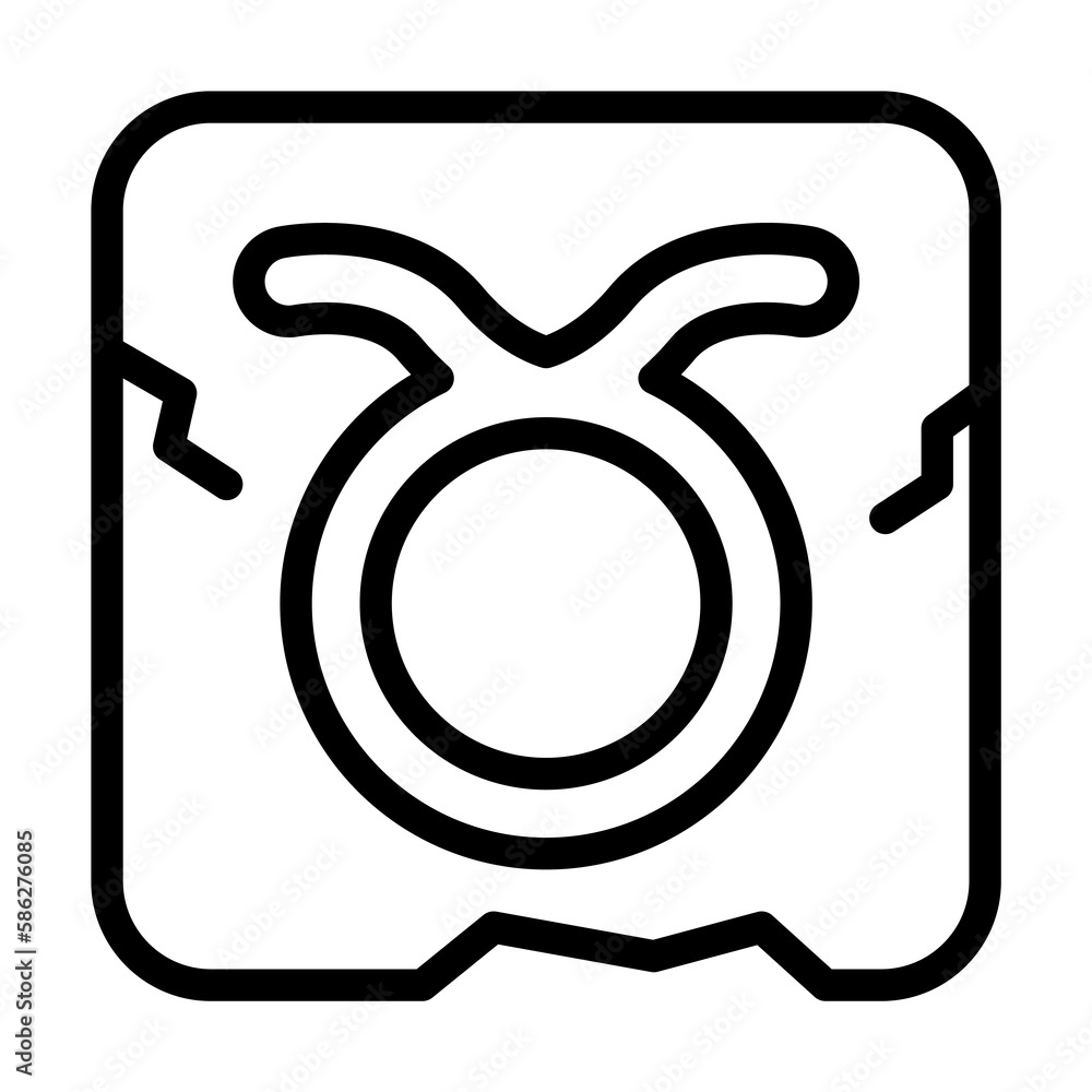 Poster zodiac taurus icon. simple line, outline elements of esoteric icons for ui and ux, website or mobile
