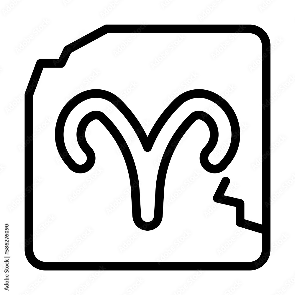 Poster aries zodiac icon. simple line, outline elements of esoteric icons for ui and ux, website or mobile 