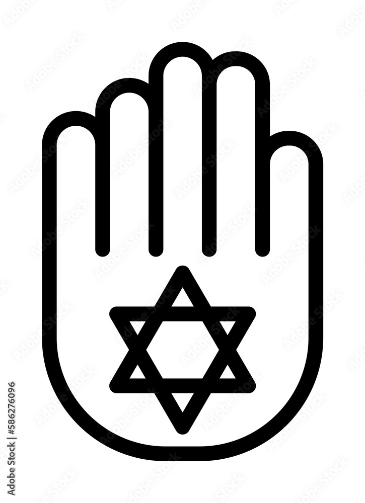 Poster hand esoteric icon. simple line, outline elements of esoteric icons for ui and ux, website or mobile