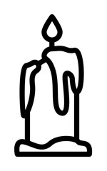 Candle fire icon. Simple line, outline elements of esoteric icons for ui and ux, website or mobile application