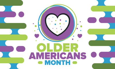 Older Americans Month. Celebrated in May in the United States. National Month of observance for Older Americans. Poster, card, banner and background. Vector illustration