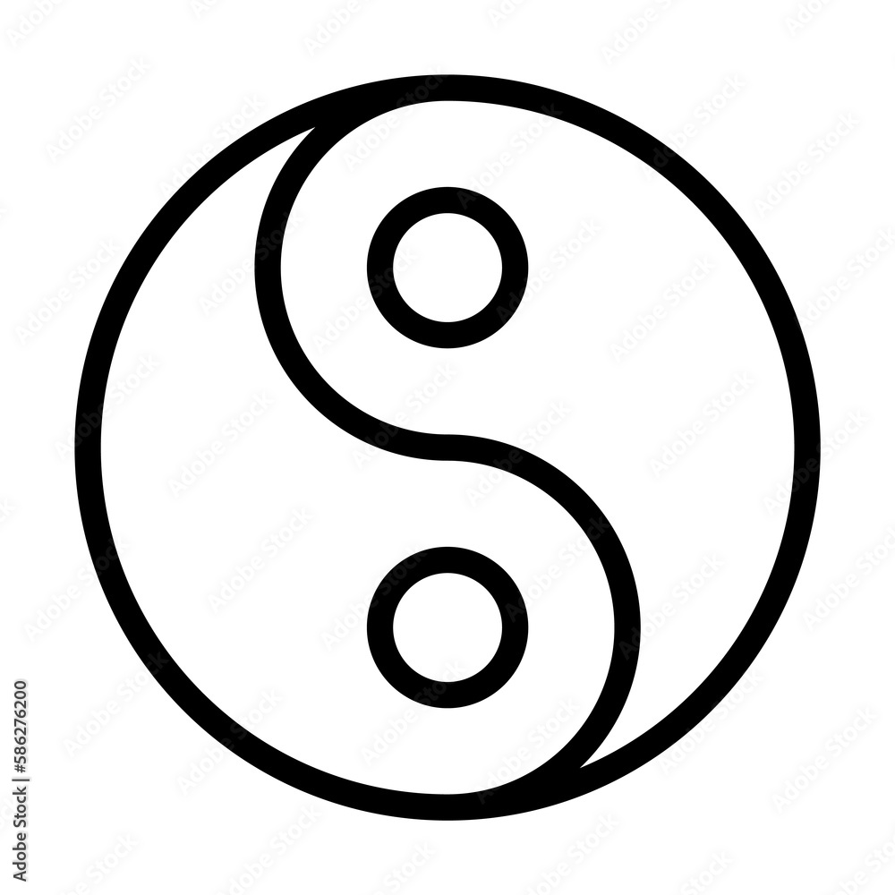 Poster ying yang sign icon. simple line, outline elements of esoteric icons for ui and ux, website or mobil