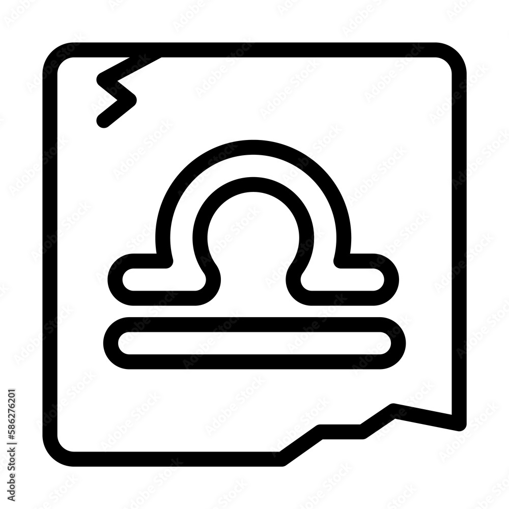 Poster zodiac libra icon. simple line, outline elements of esoteric icons for ui and ux, website or mobile 