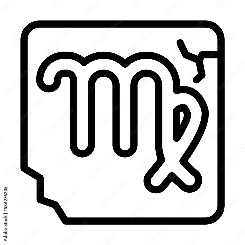 Poster zodiac vigo icon. simple line, outline elements of esoteric icons for ui and ux, website or mobile a