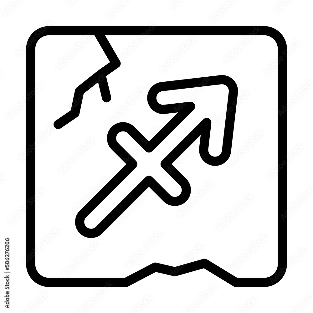 Poster zodiac sagittarius icon. simple line, outline elements of esoteric icons for ui and ux, website or m