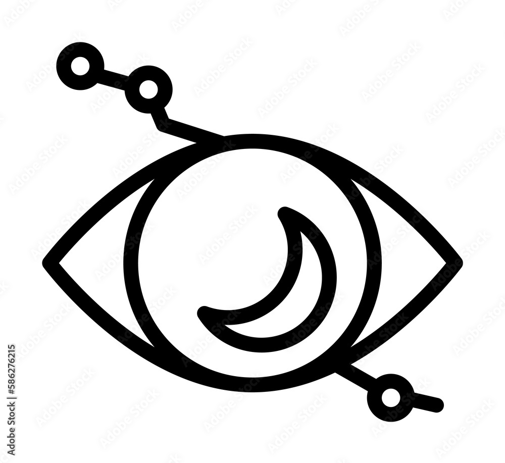 Aufkleber eye moon star icon. simple line, outline elements of esoteric icons for ui and ux, website or mobile