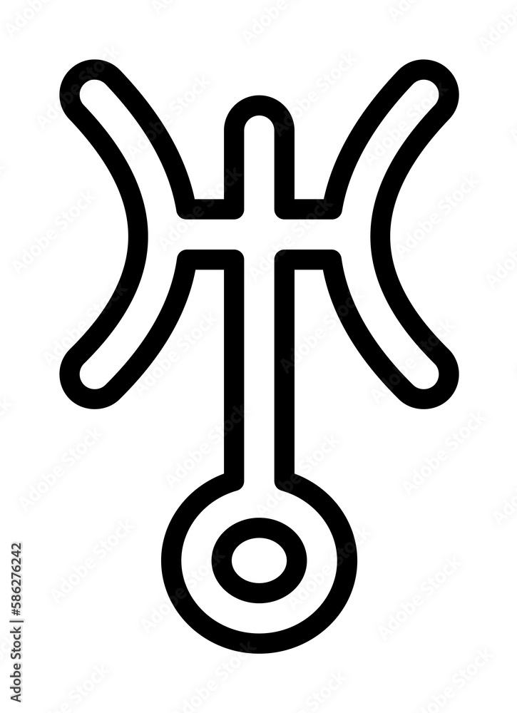 Poster symbol uranus icon. simple line, outline elements of esoteric icons for ui and ux, website or mobile